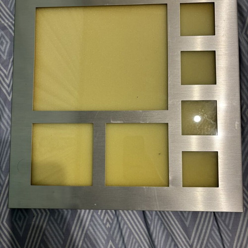 Metal photo frame for 7 photos used, 41x41 cm silver
