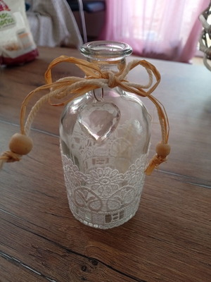 Glass bomboniere bottle 14 cm like new
