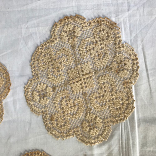 Set of 29 antique embroidered coasters used with color alterations