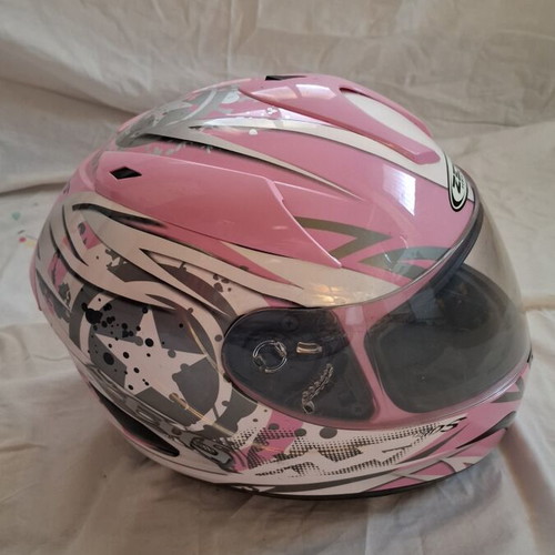 Zeus Full-Face Chaos Edition helmet used, size S, pink white