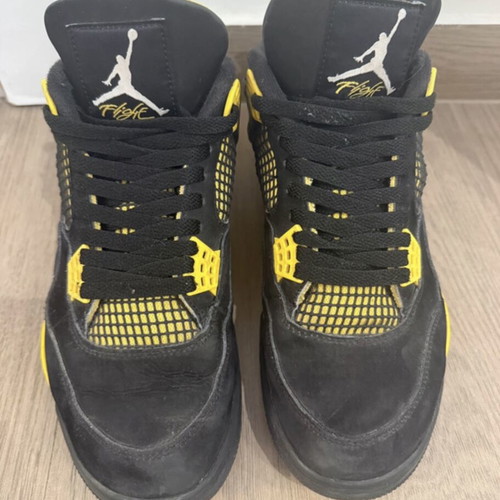 Nike Air Jordan 4 Retro Thunder 2023 sneakers, black/yellow, EU 44