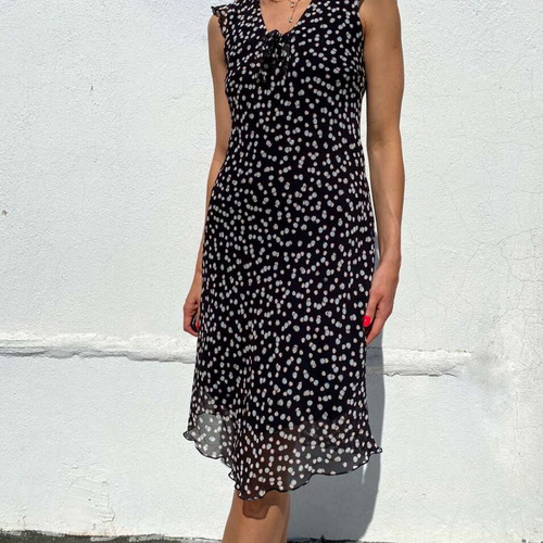 Polkadot dress size S, like new, black