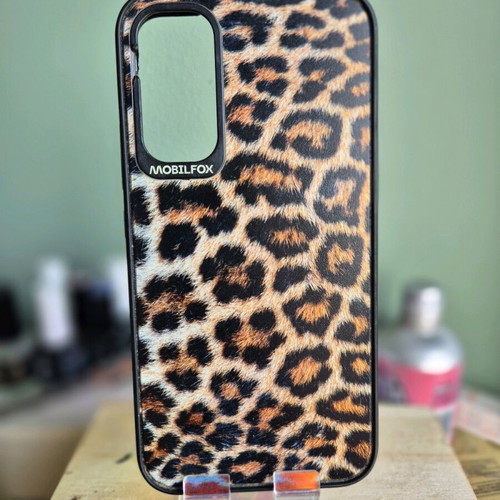 Samsung A34 mobile phone cases used, Mobilfox leopard and transparent lilac