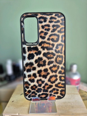 Samsung A34 mobile phone cases used, Mobilfox leopard and transparent lilac