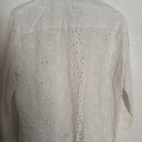 Zara embroidered summer shirt, white, size L