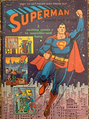 Superman Press-Out Book used from WHITMAN, rare paper craft book