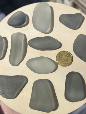 Grey sea glass pebbles for crafts