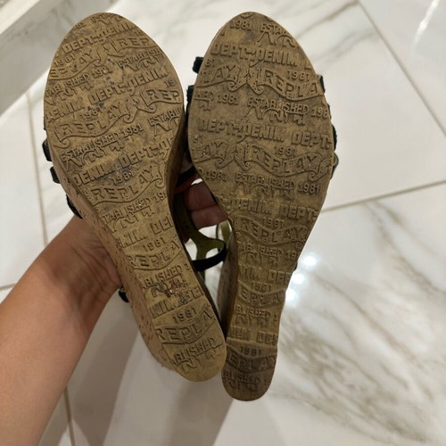 Replay platform sandals used, black, size 37