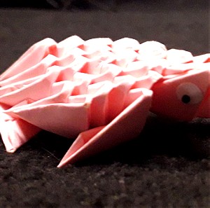 Ροζ Χελώνιτσα Οριγκάμι, Χειροποίητα ζωάκια, Γιαπωνέζικη Τέχνη