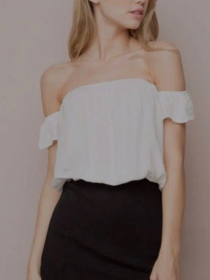 Bershka White Blouse New, Size S