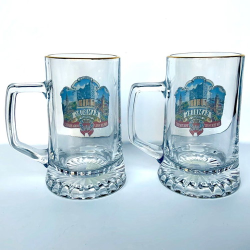 German Hamburg Beer Glass Mugs 0.5 Liter New Set of 2