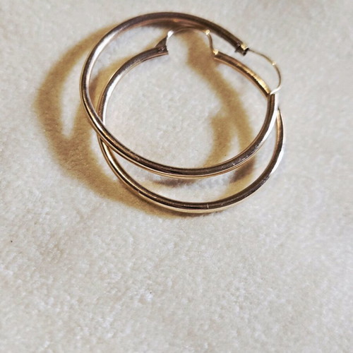 Vintage 585 14K hoop earrings used, gold