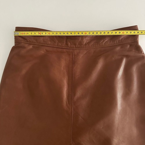 Gianni Versace vintage 90s genuine leather skirt like new, brown