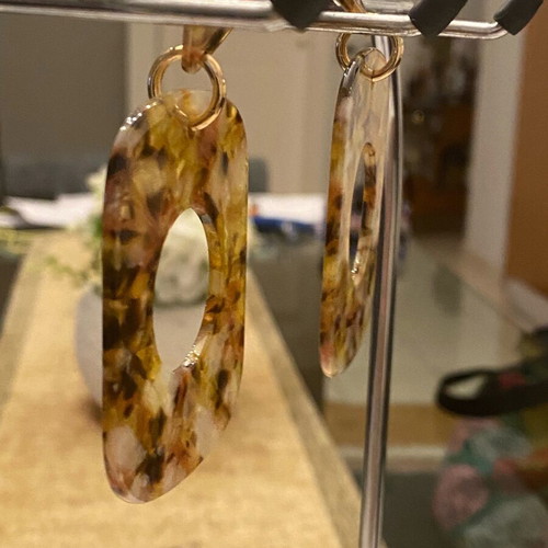 Two pairs of Mango hanging horn earrings new