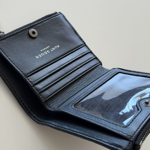 Kurt Geiger London Black Leather Wallet quilted, like new