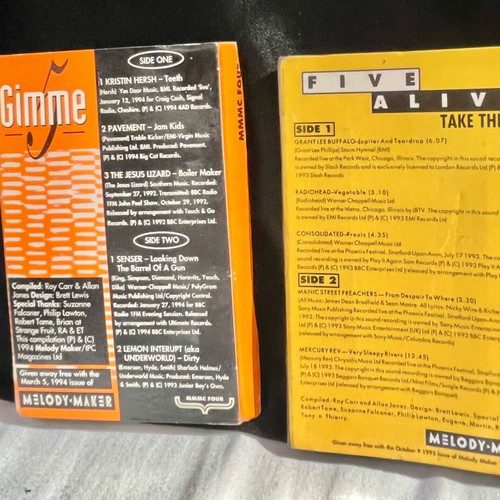 Melody Maker vintage cassette tapes Gimme 5 and Five Alive like new