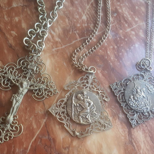 Vintage metal religious pendants and icons