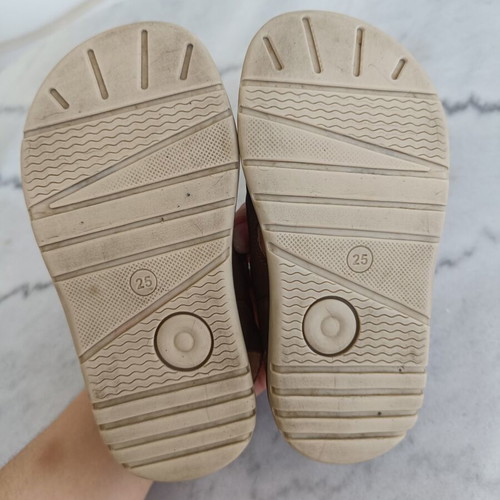Lasocki leather sandals size 25 used, beige and brown
