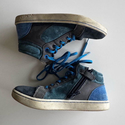 Kickers boys' shoes used, size 34, blue and gray