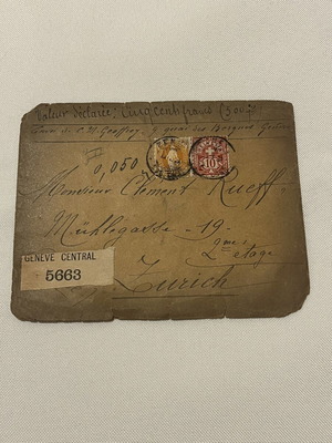 Rare 1890 Swiss postal cover with 5 red wax seals