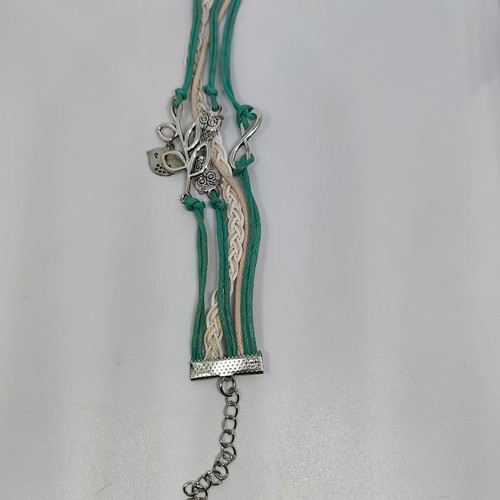 Boho Multi-Strand Bracelet with Owl and Infinity Charms like new