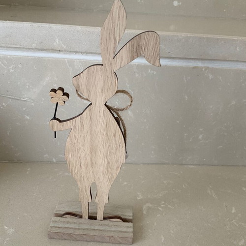 Easter handmade bunny new, woodcutting, height 23 cm