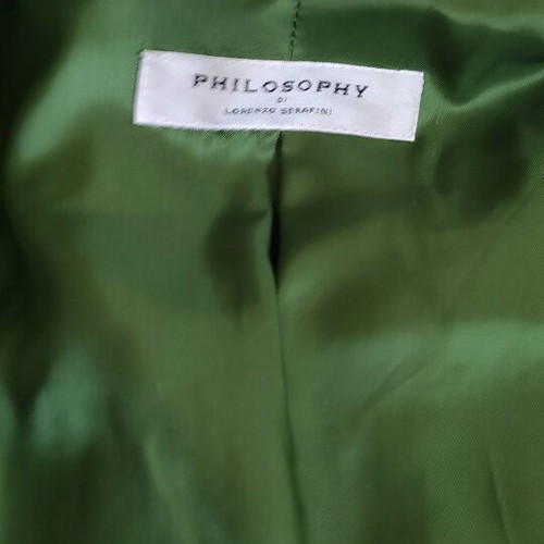 Women's coat jacket Philosophy di Lorenzo Serafini without belt bright green