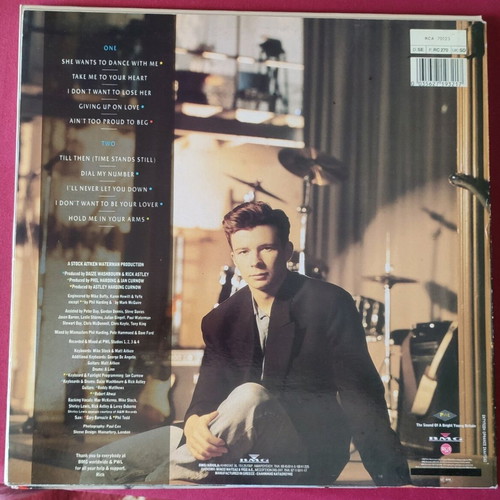 Rick Astley Hold Me In Your Arms vinyl used, Greek edition