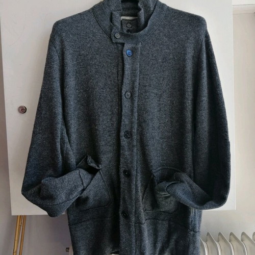 Winter men's wool cardigan used, grey, size S