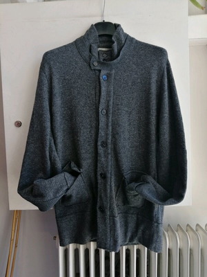 Winter men's wool cardigan used, grey, size S