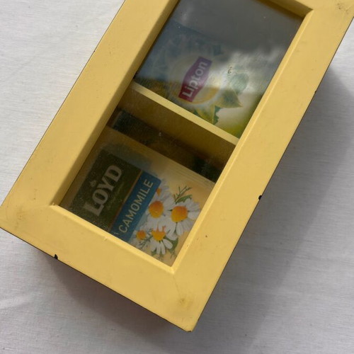 Storage box with glass used, yellow, Notos Galleries home