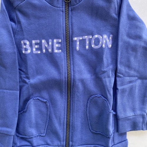 Benetton mohair striped dress, 2 elastic waist pants, Benetton zip-up jacket, H&M printed long sleeve