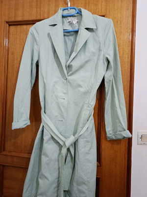 Zara women's summer trench coat used, turquoise, size S