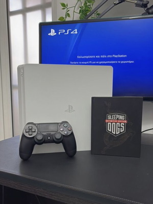 PlayStation 4 Slim 500GB λευκό μεταχειρισμένο με 1 παιχνίδι και χειριστήριο