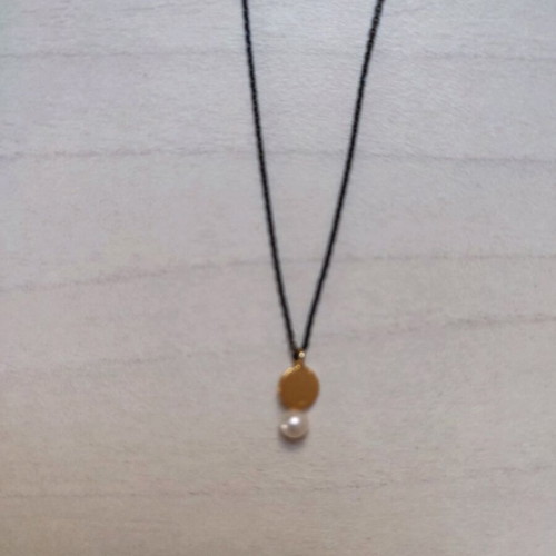 Silver necklace 20 cm with small pearl like new