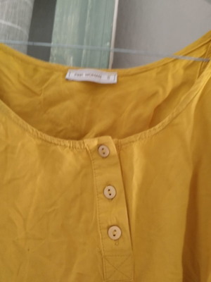 Crop blouse Pink Woman size S like new, yellow