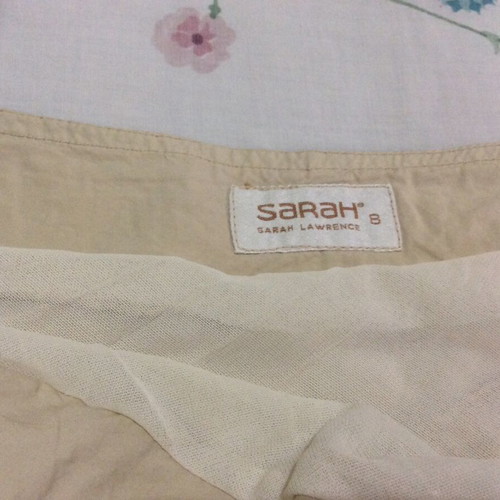 Sarah Lawrence women's midi skirt like new, asymmetric, beige and pink