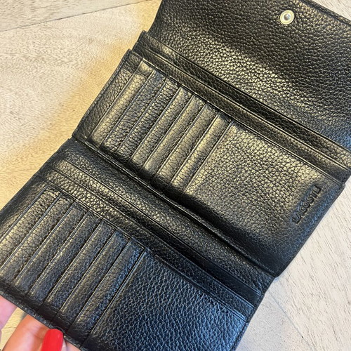 Lacoste leather wallet used, black