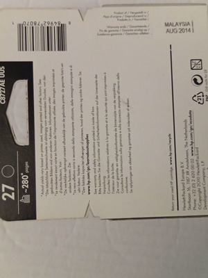 HP Ink No 27 New Expired