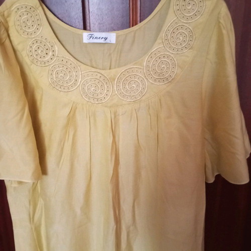Yellow dress like new, size L, thin fabric