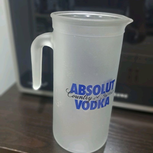 Glass jug Absolut vodka like new, matte glass