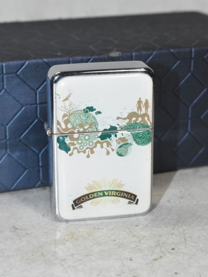 Tristar Golden Virginia lighter used, metal vintage collectible