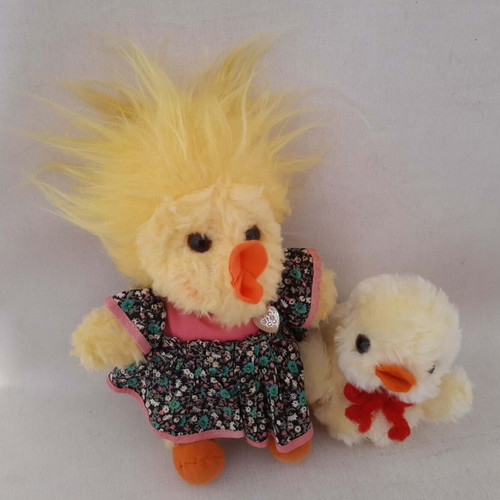 El Greco 1980s plush chick and duck set used