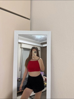 Red crop top Luigi size XS like new summer