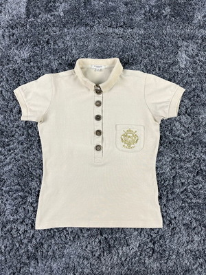 Burberry Crest Polo T-Shirt women's shirt like new, size S, beige