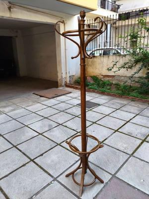 Vintage μασιφ ξύλινος καλόγερος 185 εκ. μεταχειρισμένος, bentwood στυλ