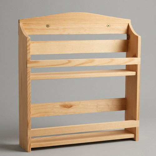 Wooden spice rack used with 7 glass containers