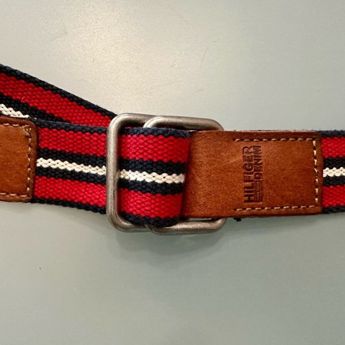 Tommy Hilfiger fabric belt like new, tricolor with leather details
