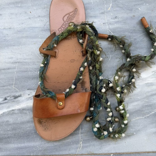 Ancient Greek Sandals Lachesis braided lace-up sandals size 38 used