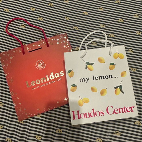 Leonidas and Hondos Center gift bags new, small size
